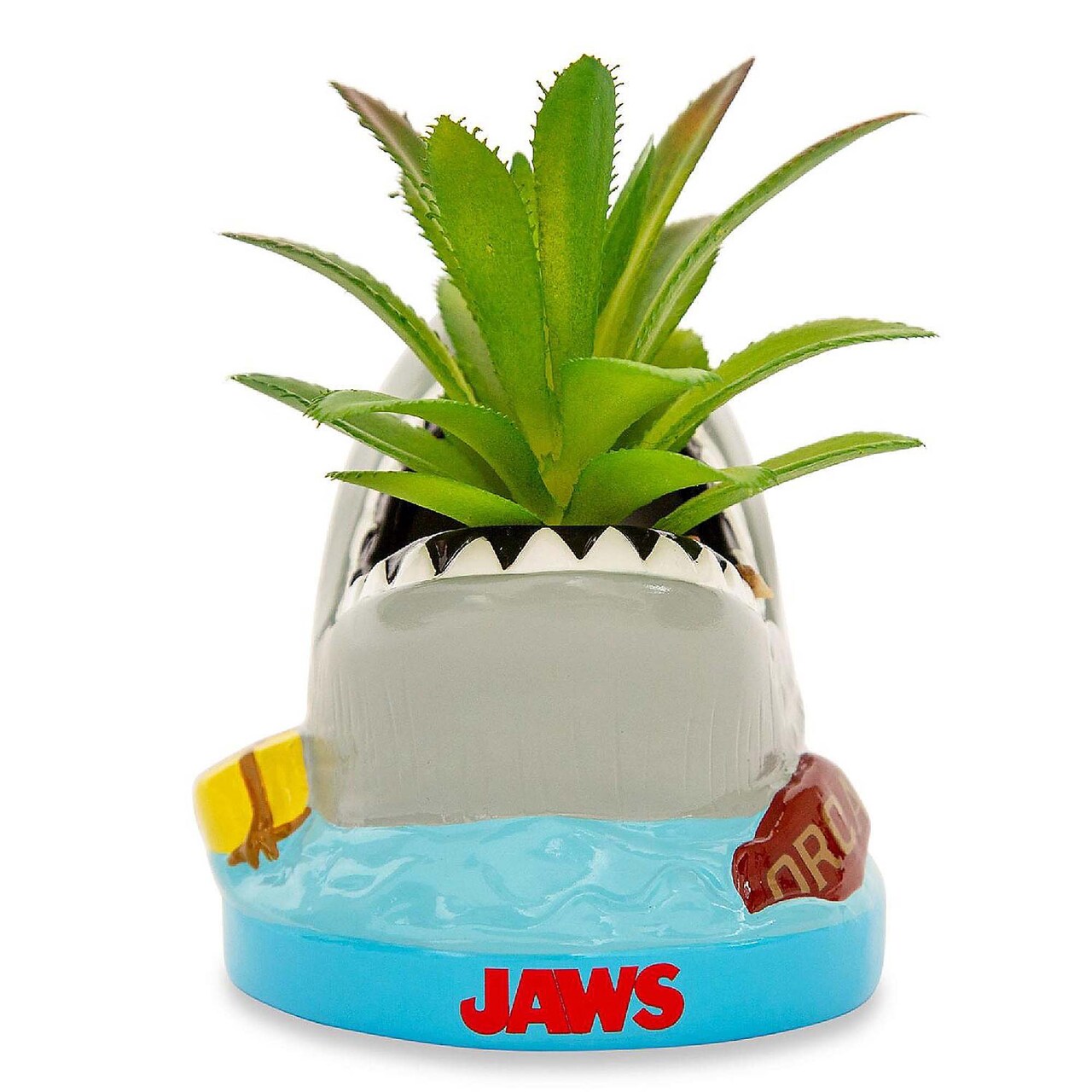 JAWS Shark 4 Inch Ceramic Mini Planter With Artificial Succulent